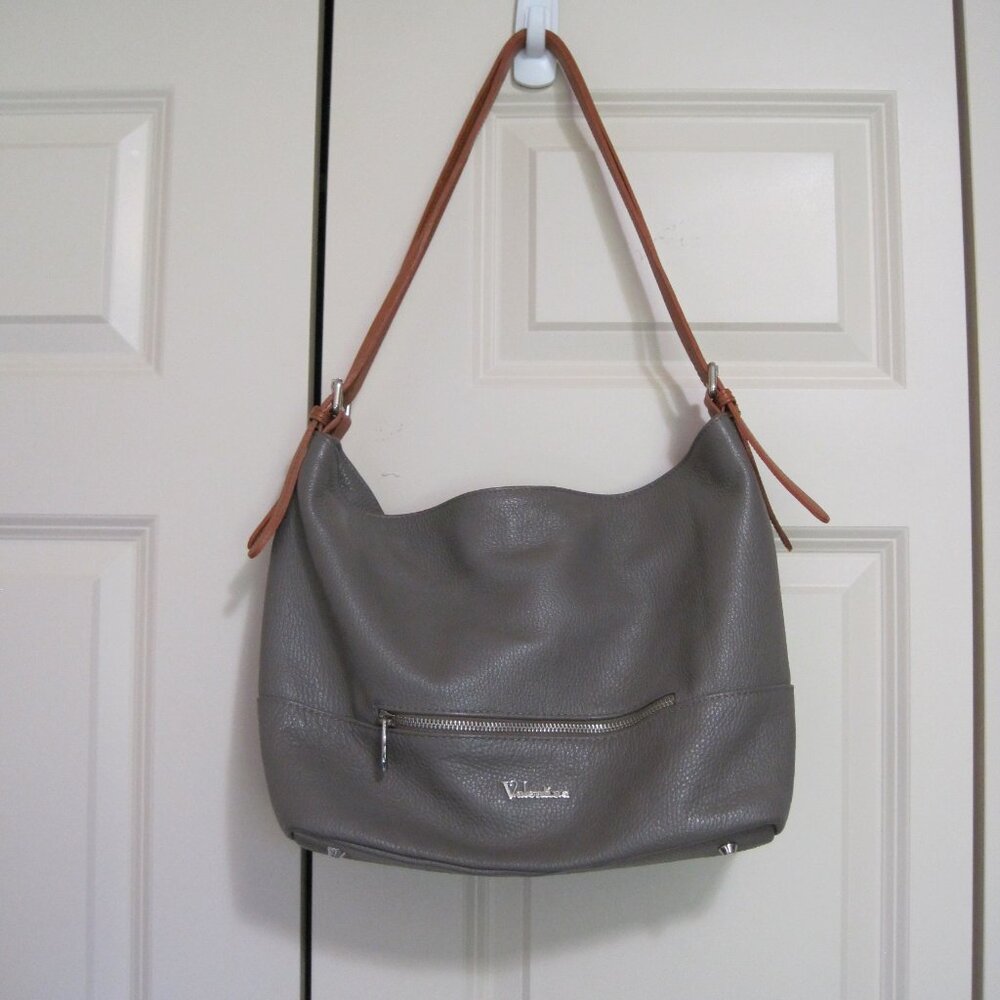 Valentina Taupe and Brown Shoulder Bag
